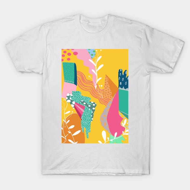 Colourful Abstract Art T-Shirt by Kamaloca